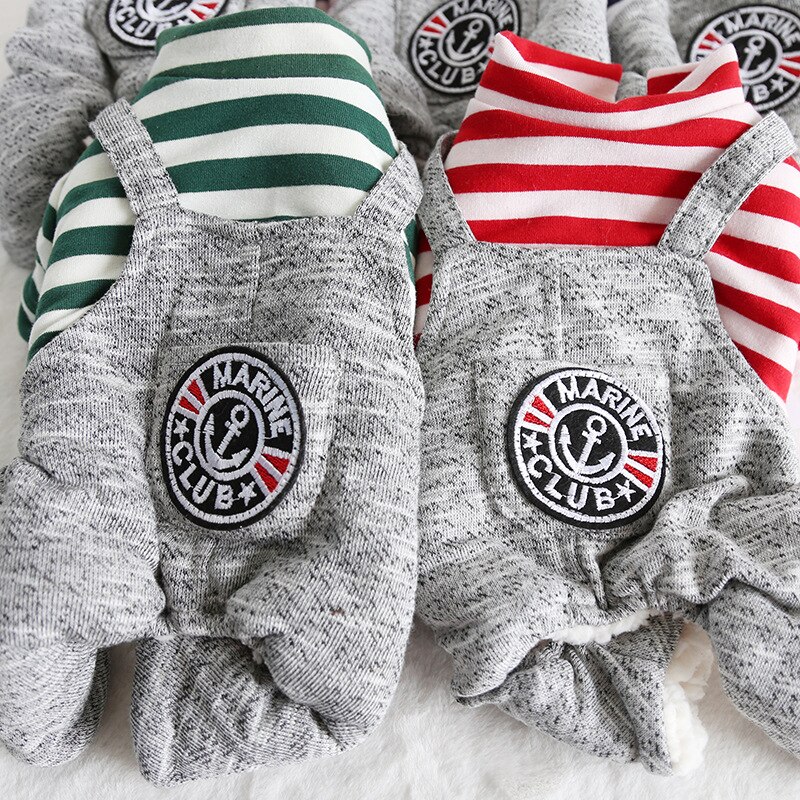Vêtements d'ancre rayés pour animaux de compagnie, quatre pattes, cinq couleurs, tailles Xs à xl, au choix des produits pour animaux, automne et hiver