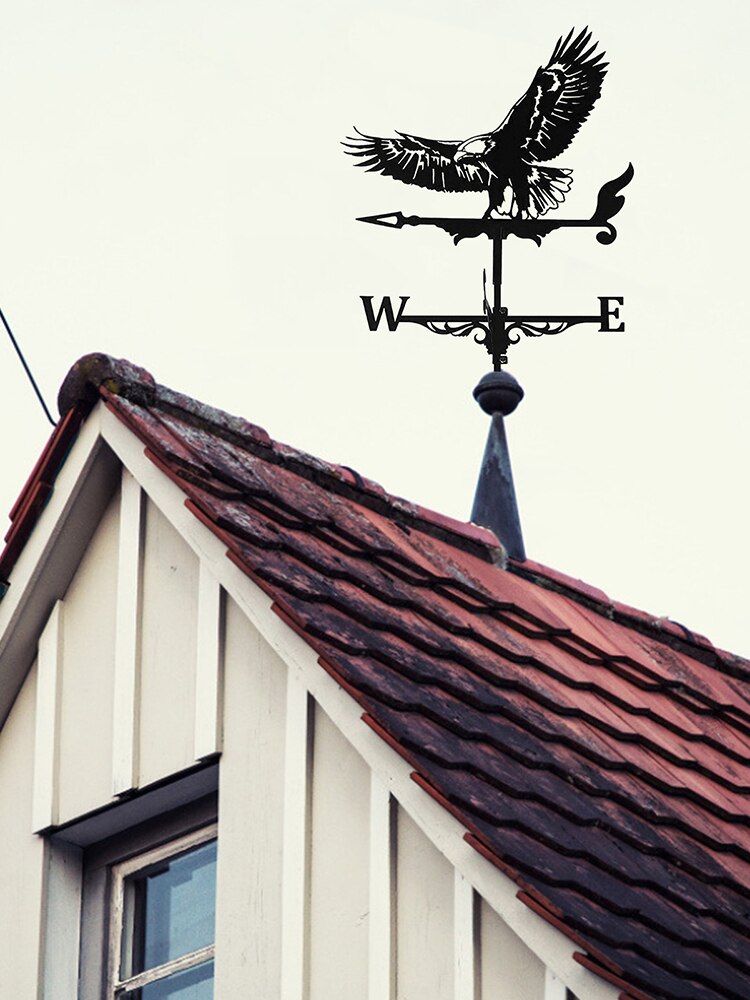Metal Eagle Weathervane Weather Vanes Roofs Retro Garden Stake Weather Vane Measuring Tools Outdoor Roof Decoration Architecture