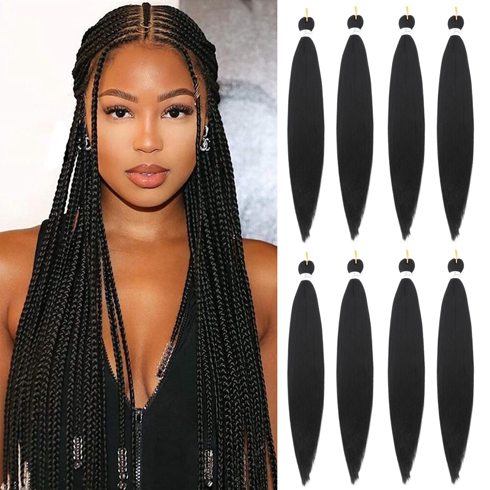 X-TRESS Pre Stretched Braiding Hair Long Braid 30 Inch 8 Packs Hair Extensions Synthetic Fiber Crochet Twist Braids: #1