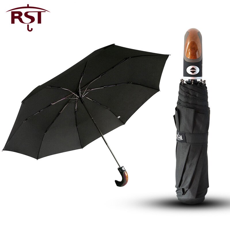 RST classique style anglais parapluie hommes automatique fort résistant au vent 3 fois parapluie pluie femmes affaires mâle Parasol
