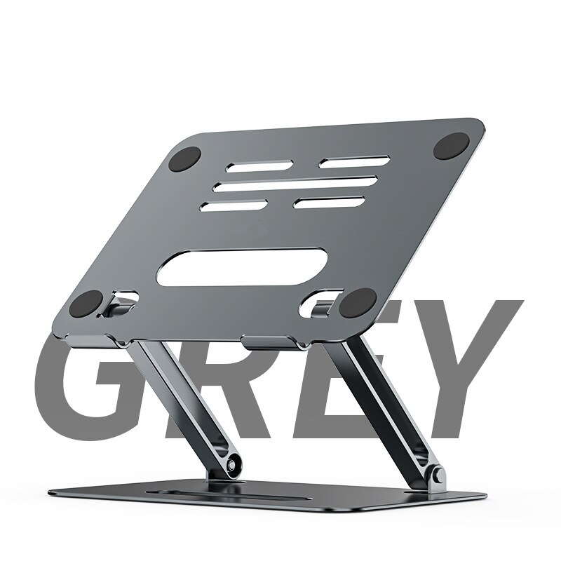 Eaor laptopständer aus aluminiumlegierung, mehrfach verstellbarer winkel, zwei klappbare halterung mit kühlfunktion für notebooks, tablets und laptops: Grau
