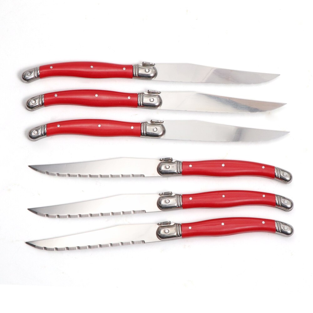 Jaswehome 6 Stks/set Roestvrij Staal Steak Mes Set Laguiole Mes Collectie Westerse Keuken Bestek Bestek Diner Messen