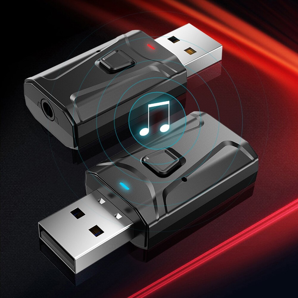 Receptor de Bluetooth inalámbrico, adaptador compatible con USB 5,0, 3,5mm, para PC, ordenador, Mini transmisor de Bluetooth de música