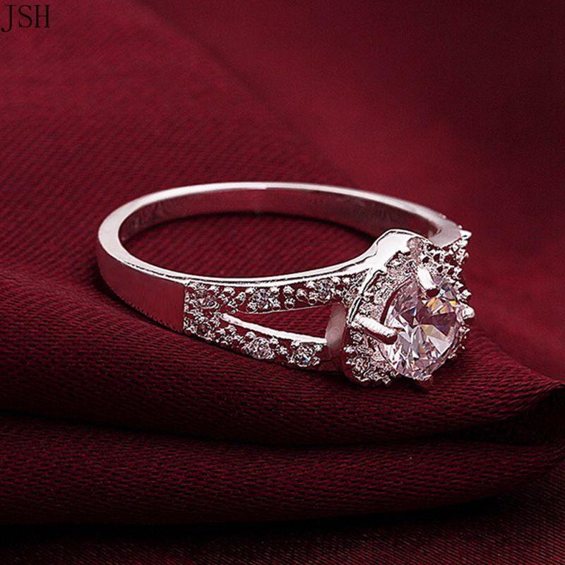 925 Sterling Zilveren Ring Sieraden Fijne Nobele Voor Vrouwen Lady Wedding Party Cz Steen Vrouwen Shiny Crystal Ring
