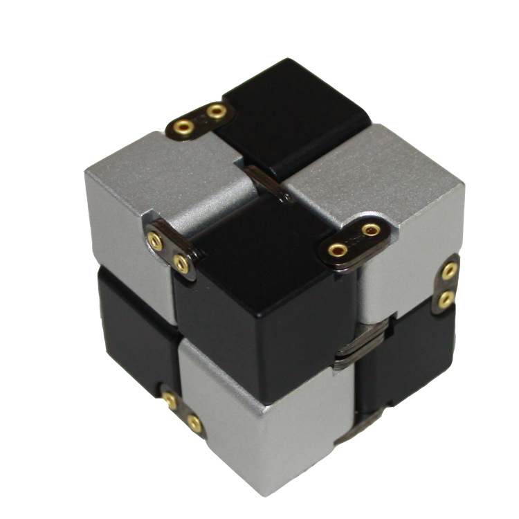 Inifinity Cube Flip Unlimited Aluminum Alloy Magical Cubes Flip Pocket Squares Anxiety Relief Toy Fidgeting Cube: O