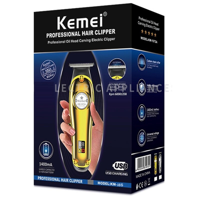 Original powerful all metal rechargeable LCD display hair trimmer electric beard trimmer for men hair clipper machine