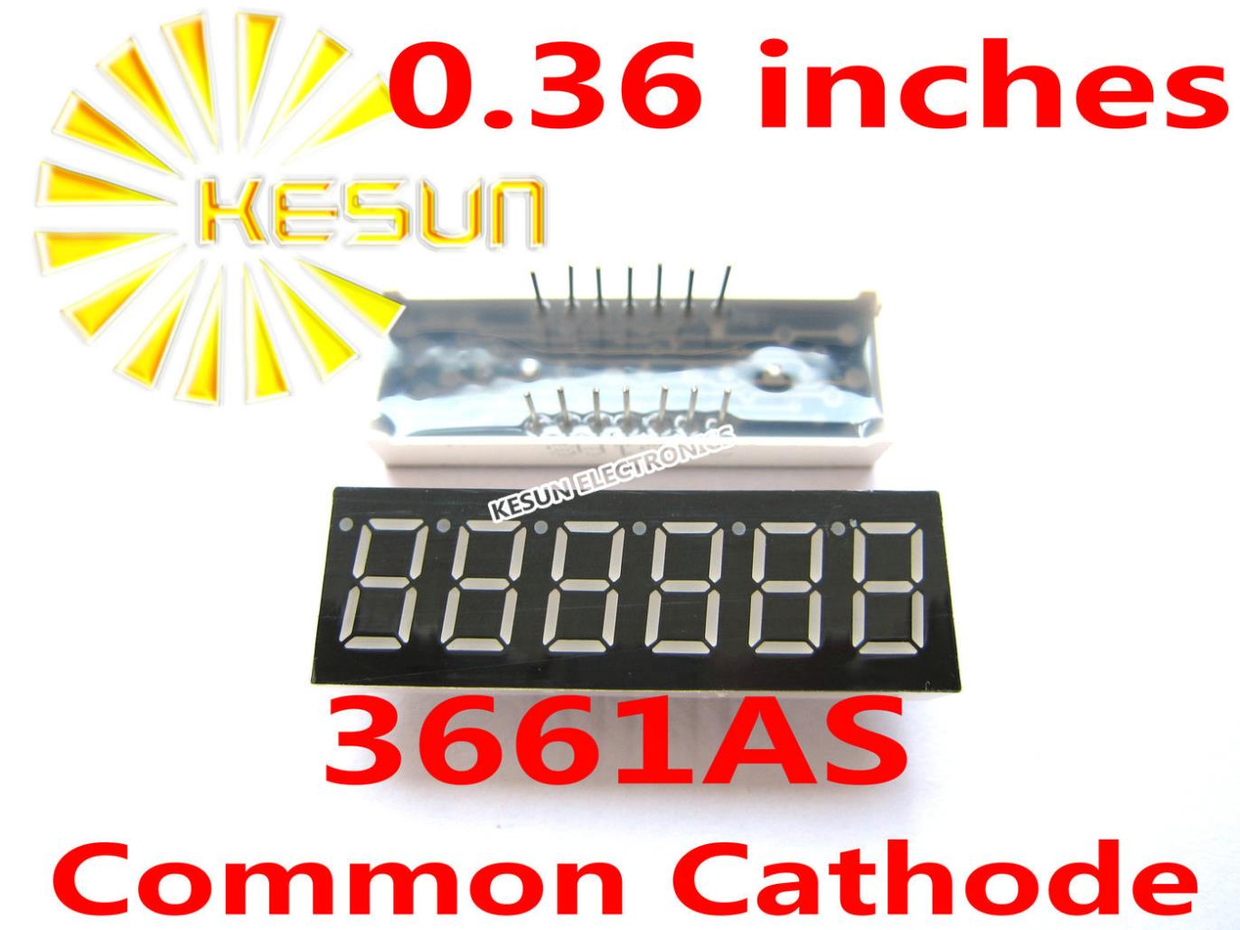 50PCS x 0.36 inches Red Common Cathode/Anode 6 Digital Tube 3661AS 3661BS LED Display Module