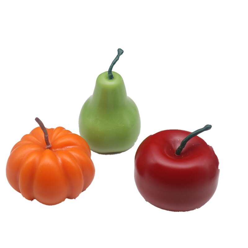 Molde de vela con forma de fruta, suministros de fabricación de velas de naranja y manzana, moldes de resina