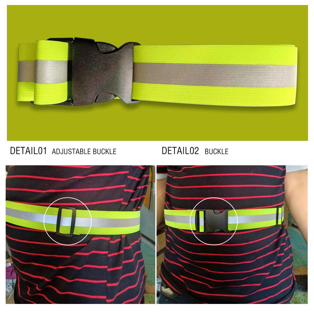 Running High Visible Night Safety Gear Reflective Belts for Kids Men Women Waist Adjustable Elastic Safety Reflective Belt