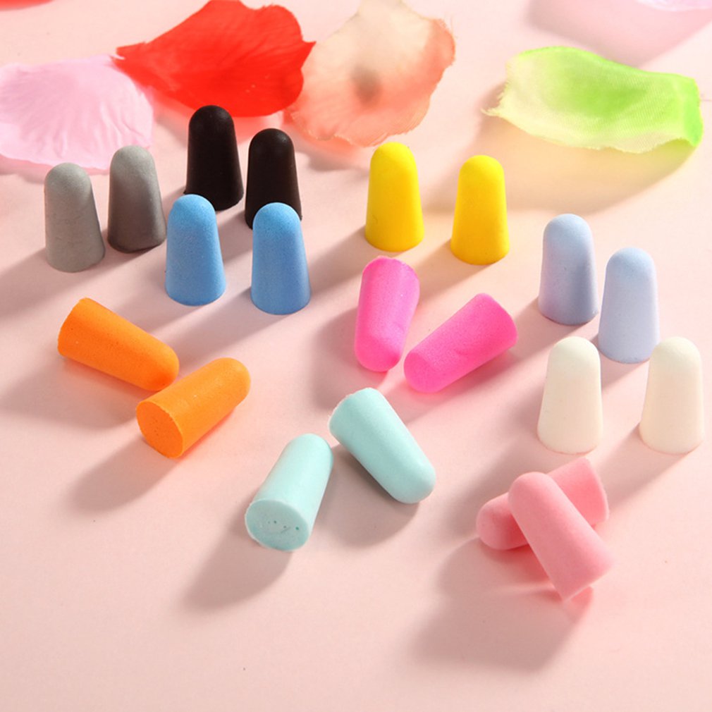 2pcs/box Soft Sleep Soundproof Sponge Sleeping Memory Foam Ear Caps Cups Travel Noise Prevention Earbuds Noise Reduction