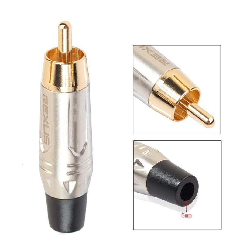 Convertisseur adaptateur RCA Afdapter plaqué or pour connecteur mâle RCA pour haut-parleur Audio pour câbles audio