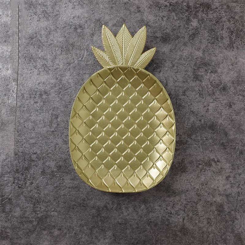 Houten Gouden Ananas Dessert Fruitschaal Mode Geometrische Eettafel Opbergvak Ananas Blad Decoratie Ambachten Ornament: S Pineapple