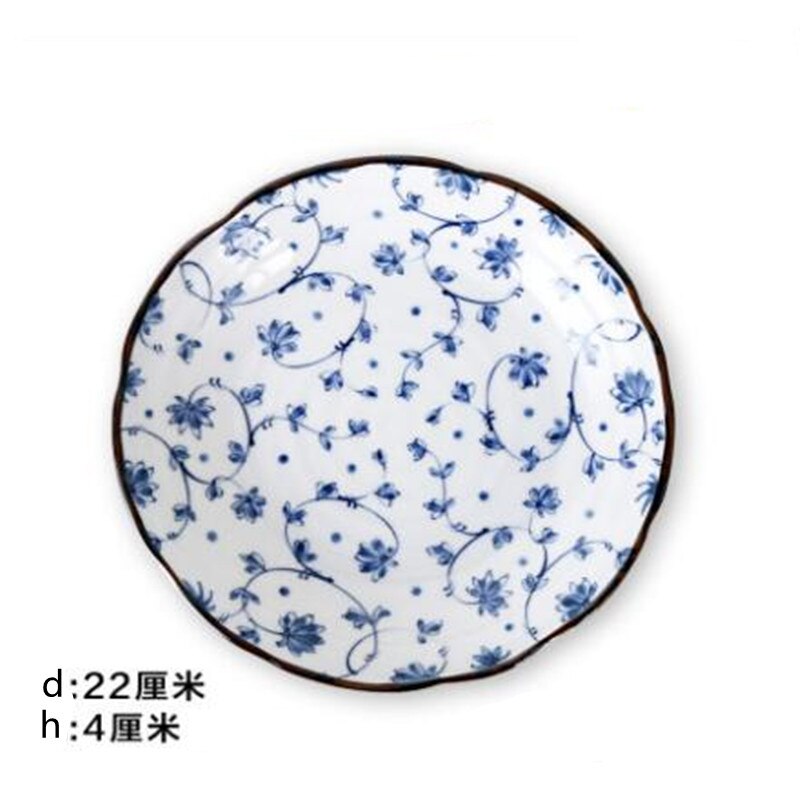 8 Inch Keramische Stijl Inkt Salade Fruitschaal Steak Westerse Voedsel Lade Sushi Moer Plaat Noedels Pizza Kom Keuken Benodigdheden: WHITE