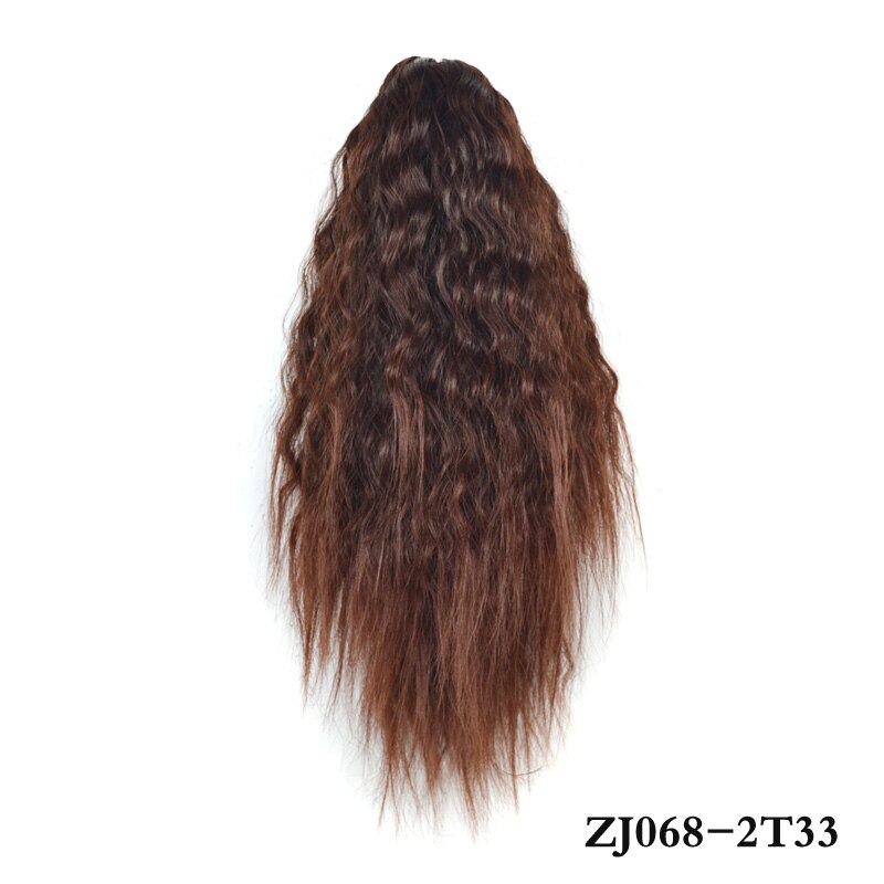 jeedou Short Curly Hair Ponytail Extensions Claw Ponytails Synthetic Natural Black Red Frosted Color Hairpieces: 068-2T33