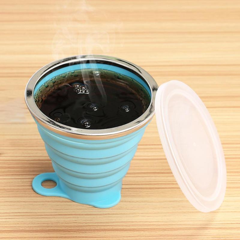 270ml foldbar silikone kop udendørs rejse camping picnic udtrækkelig ultra-tynd drikke krus kaffe håndkop vand kopper