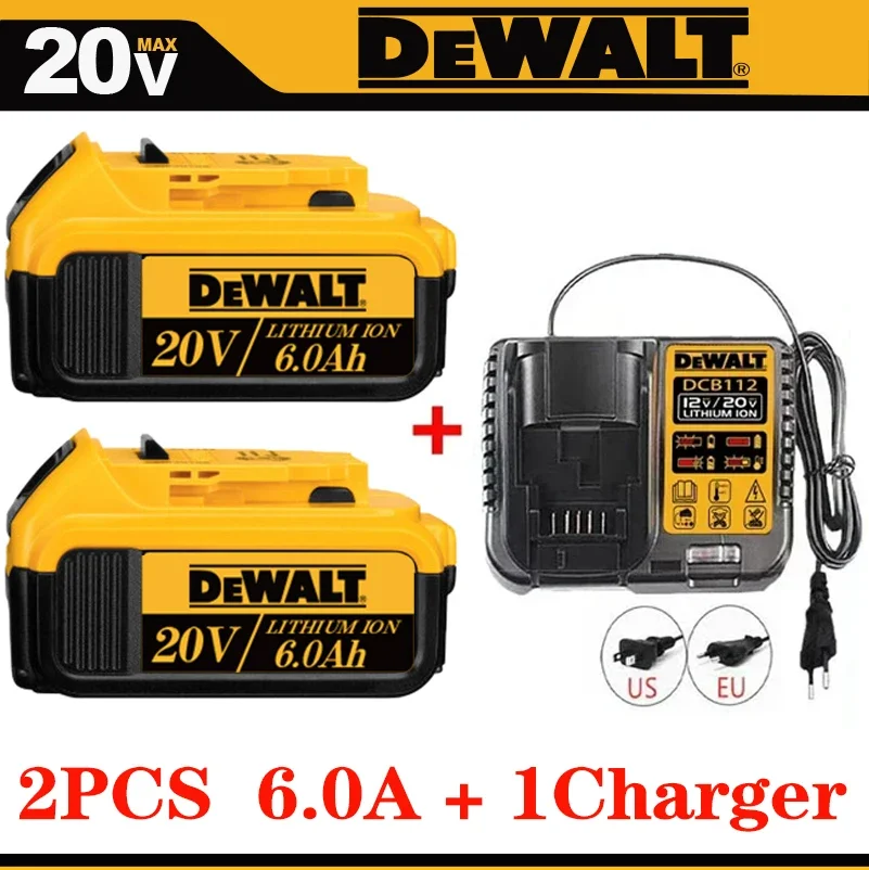 100% DEWALT originele 18V, 6.0AH, DCB115, DCB118 acculader, snel opladen, lithiumbatterij, gereedschapsbatterij