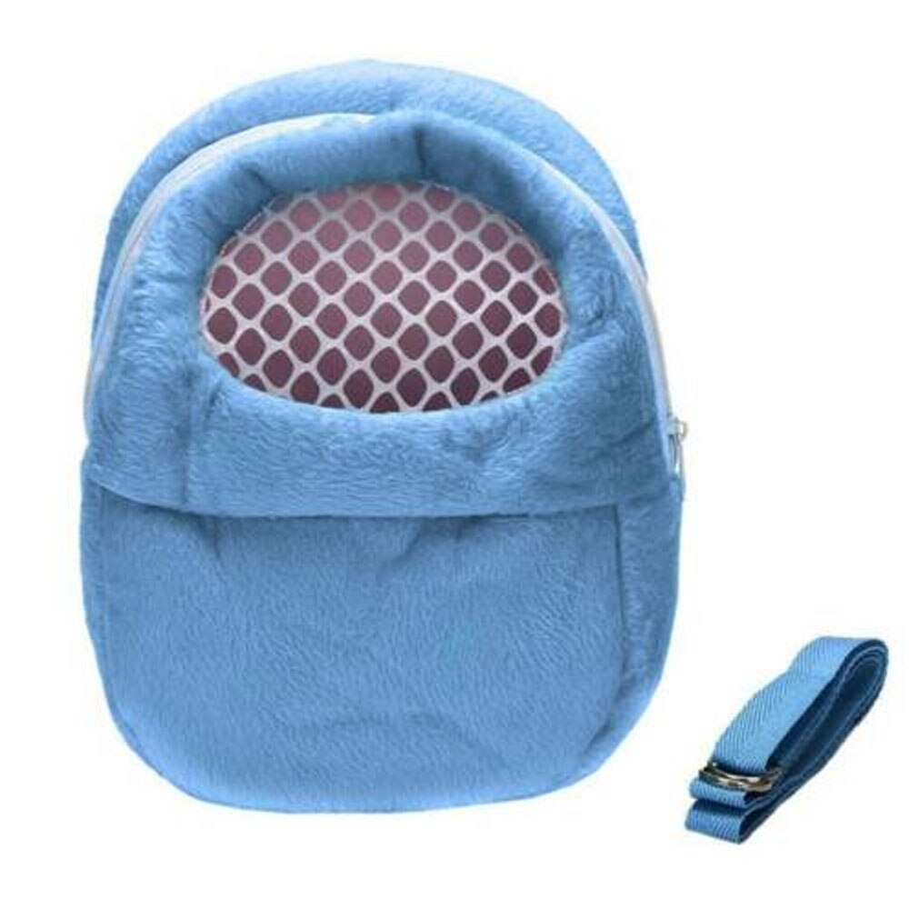 Cangurera de viaje para mascotas, bolsa de viaje cálida, bolsa de cerdo de Guinea, cama de 27x22 cm, 1 unidad: Azul / S