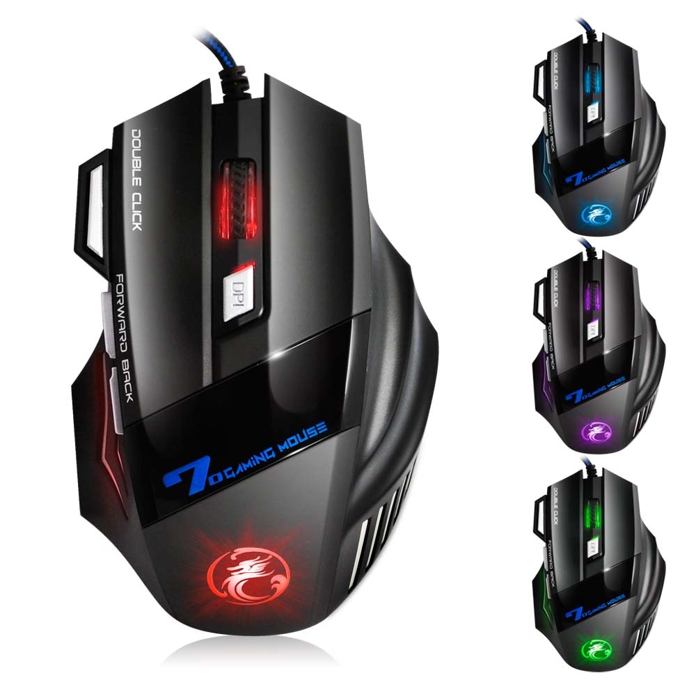 Wired Gaming Mouse 7 Button 5500 DPI LED Optical USB Computer Mouse Gamer Mice Silent Mute Mause for PC