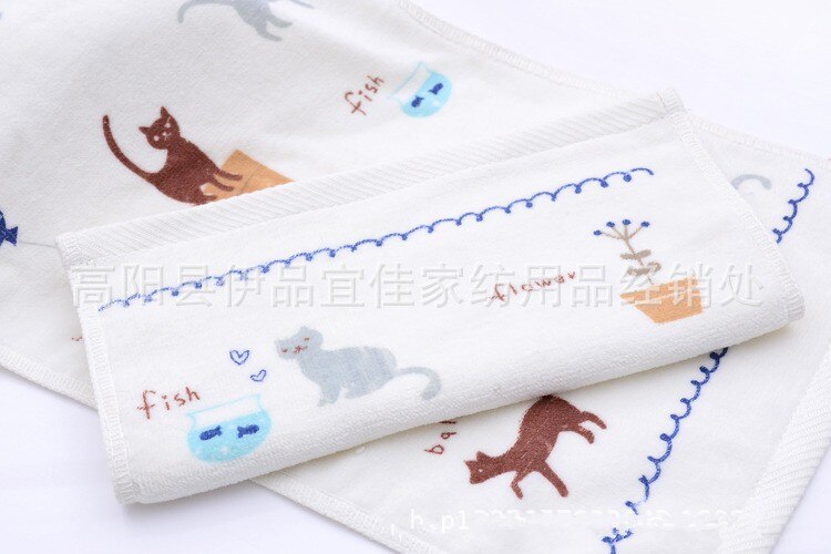 Cotton Baby Towel Washcloth Baby Feeding Baby Face Towels Washers Hand Cute Cartoon Wipe Wash Cloth Super Soft Water Absorption