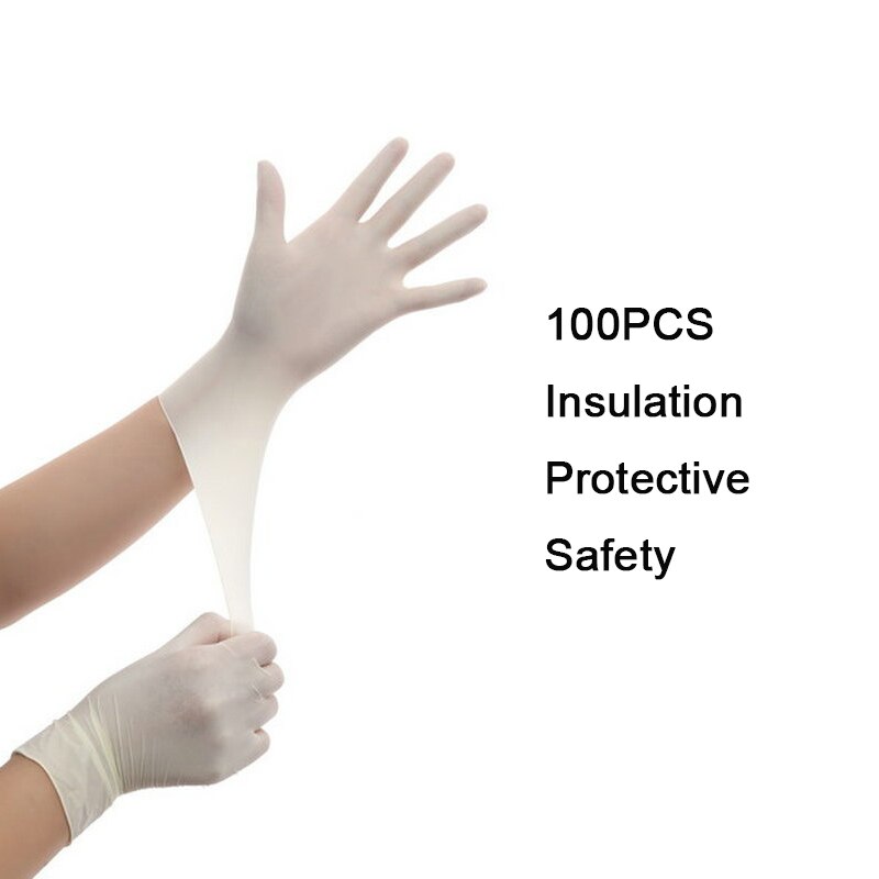 100pcs/lot Disposable Gloves Dental Anti-acid PVC Elastic One-off Gloves Kitchen Insulation Protective Safety Golves
