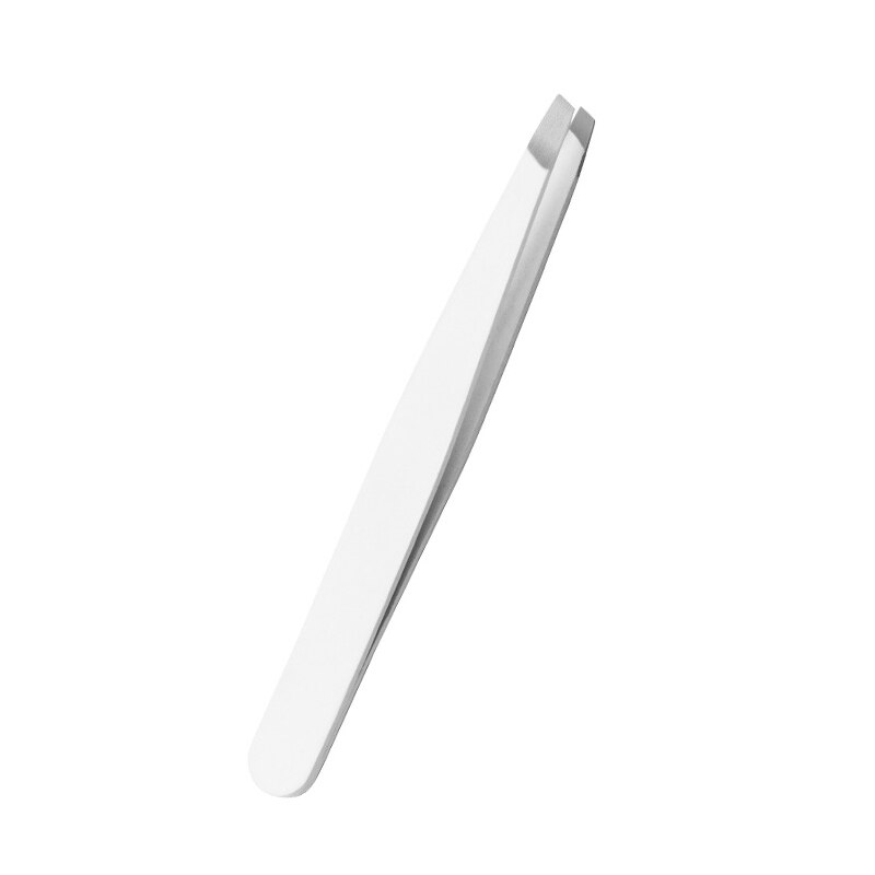 Wenkbrauw Pincet Schuine Rvs Ontharing Wenkbrauw Knijpen Tang Comedondrukker Multifunctionele Makeup Tools: WHITE