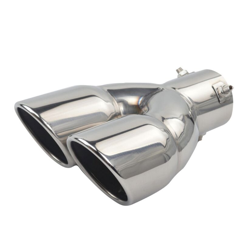 Muffler exhaust Dual Exhaust Tip Tailpipe 2.5 Inch Inlet 3" outlet 8.1" Length Polished Stainless 1.2mm Thickness (Double Wall