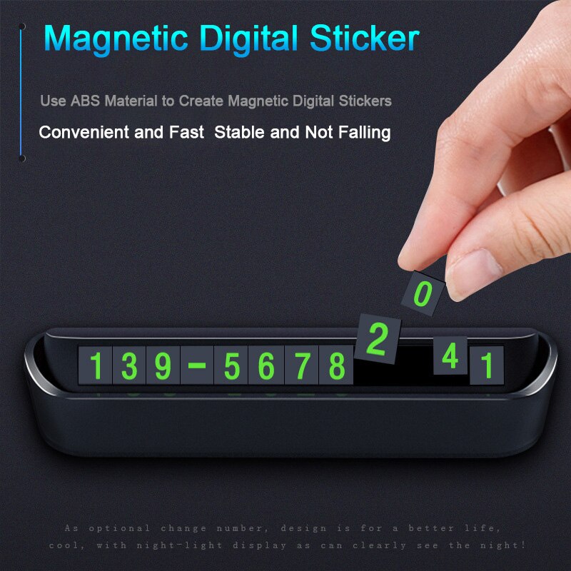 Car Phone Number Card Temporary Parking Card Plate Telephone Number Car Park Stop Automobile Accessories 13x2.5cm