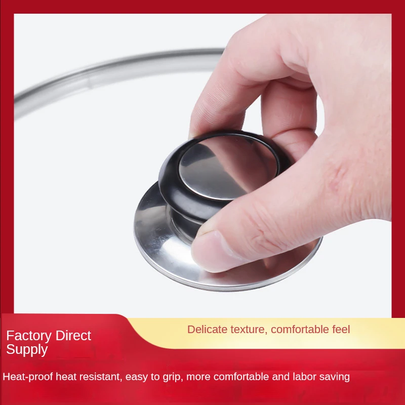 1PCS Stainless Steel Cookware Pot Lid with Screw Handle Utensil Pot Pan Lid Cover Kitchen Cookware Kitchenware