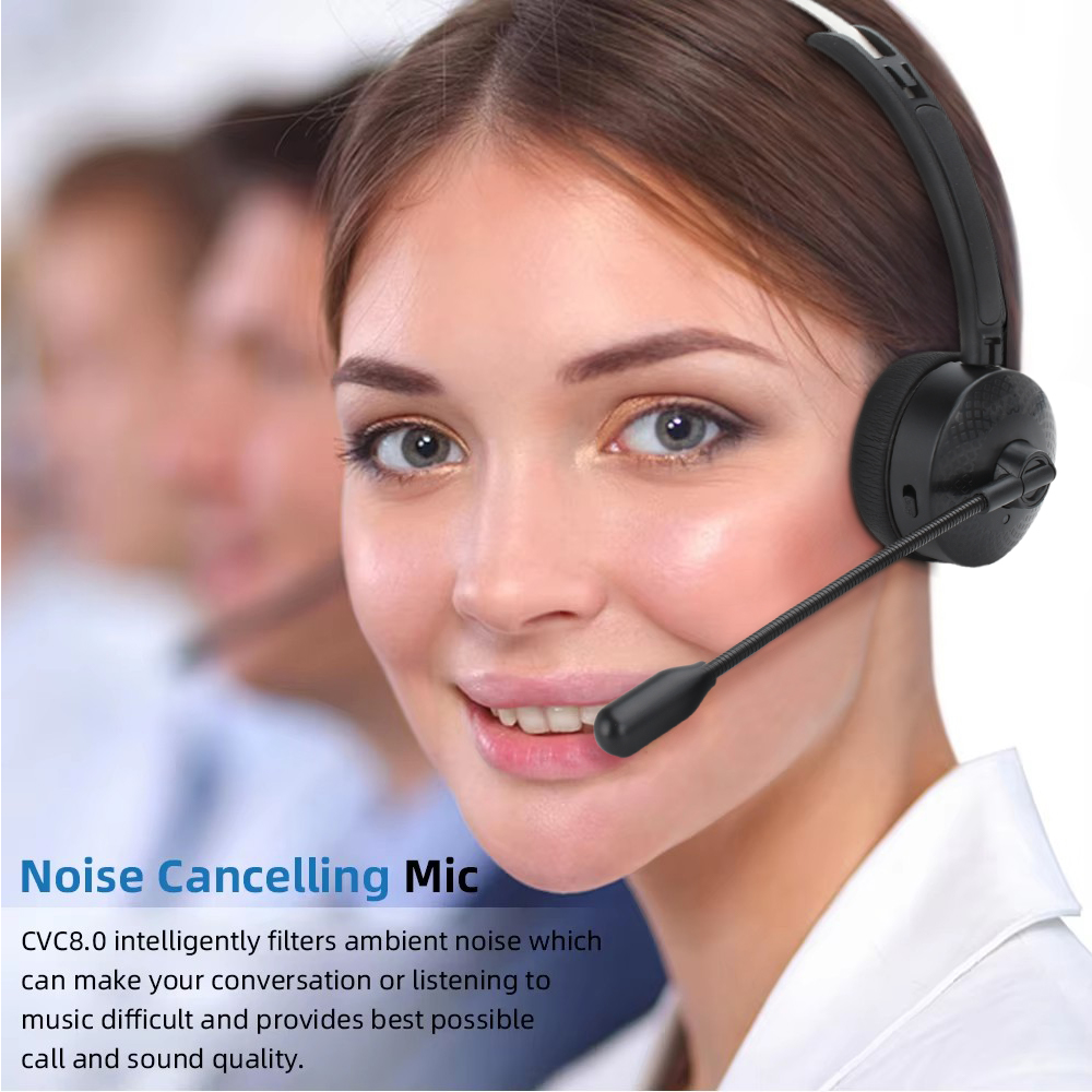 Bluetooth 5.3 Wireless Headset Adjustable Microphone Noise Canceling Headset Call Center Headset For Mobile Phones Wireless Char
