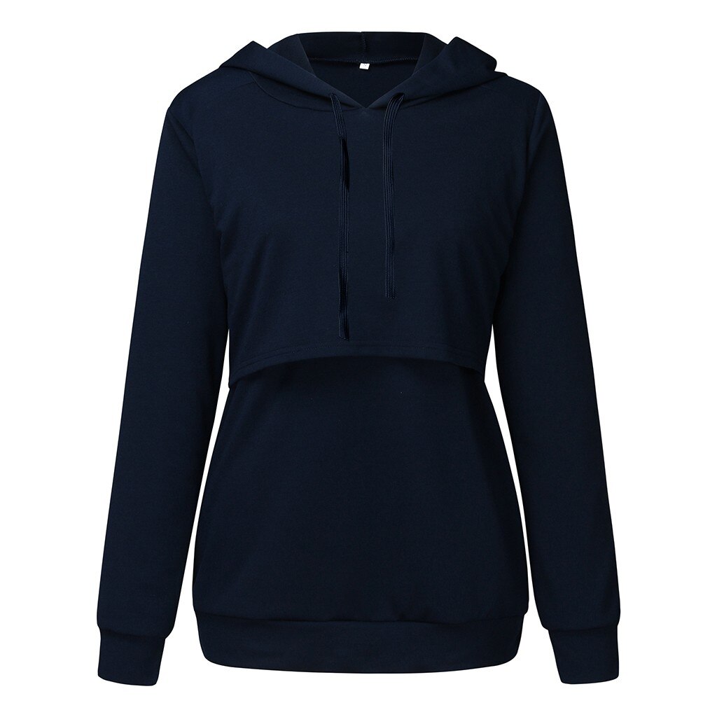 Top para amamantar lactancia Casual manga larga Mujer suéter con capucha invierno para alimentar ropa de embarazo para maternidad de talla grande