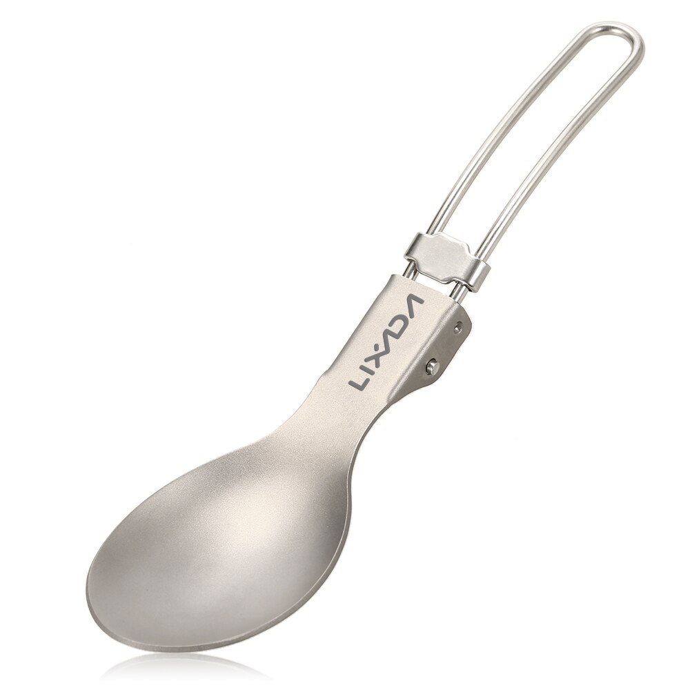TOMSHOO Ultralight Tazza di Titanio 750ml Tazza di Acqua Tazza di Titanio Cucchiaio Spork Campeggio Esterna Tazza di Acqua Tazza con Manico Pieghevole: cucchiaio