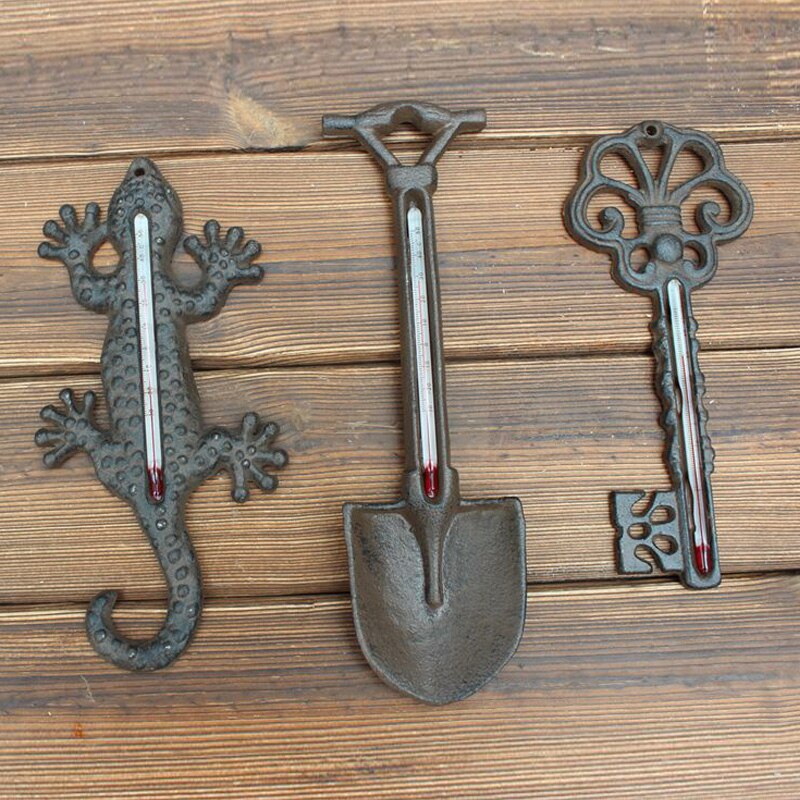 Rustieke Land Gietijzer Muur Thermometer Wanddecoratie Thermografiek Handwerk Van Outdoor Tuin