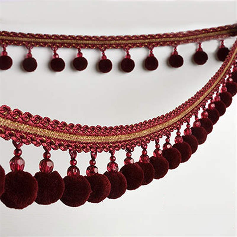 1M Pom Pom Bobble Trim Fringe Gordijn Naaien Sofa Kwastje Ballen Rand Kralen Lint Bobble Rand Bekleding Ambachten: 8
