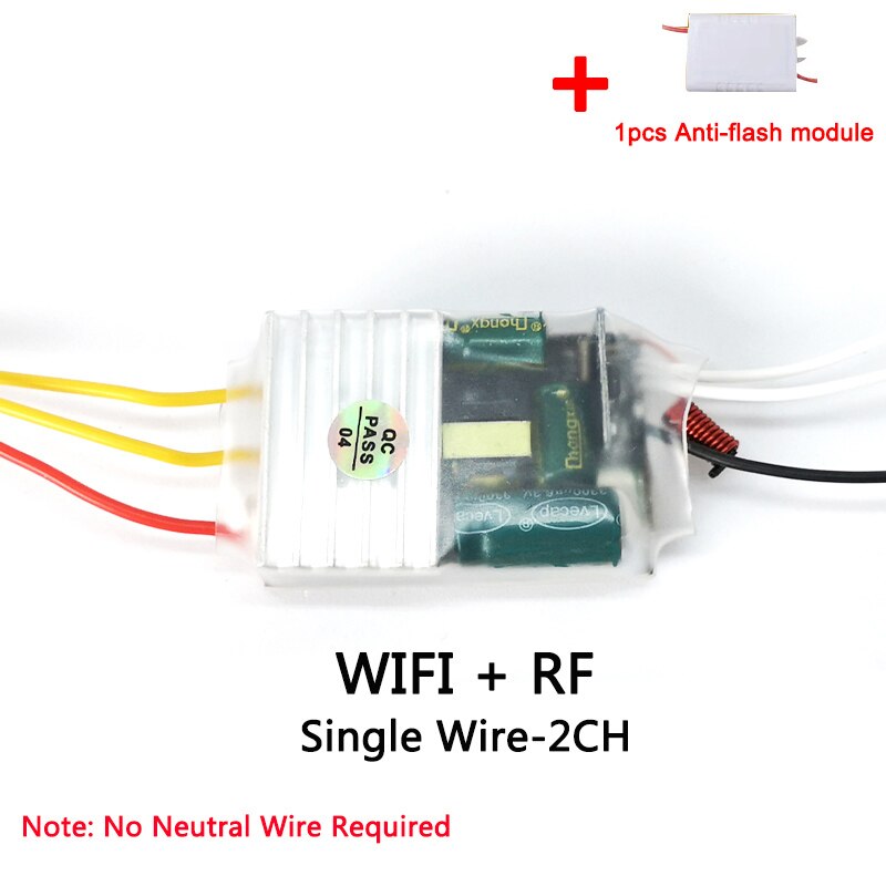 eWeLink Single Live Wire wifi Module 1/2/3gang RF433mhz Switch No Neutral Wire Required MINI DIY Switch Voice control by Alexa: 2ch