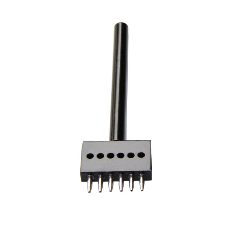 4 Mm Leer Gat Tool Lederen Craft 1 Mm Diameter Perforators Gereedschap Ronde Rij Ponsen Boren 2/ 4/6 Prong Riem Gaten Maken: 6
