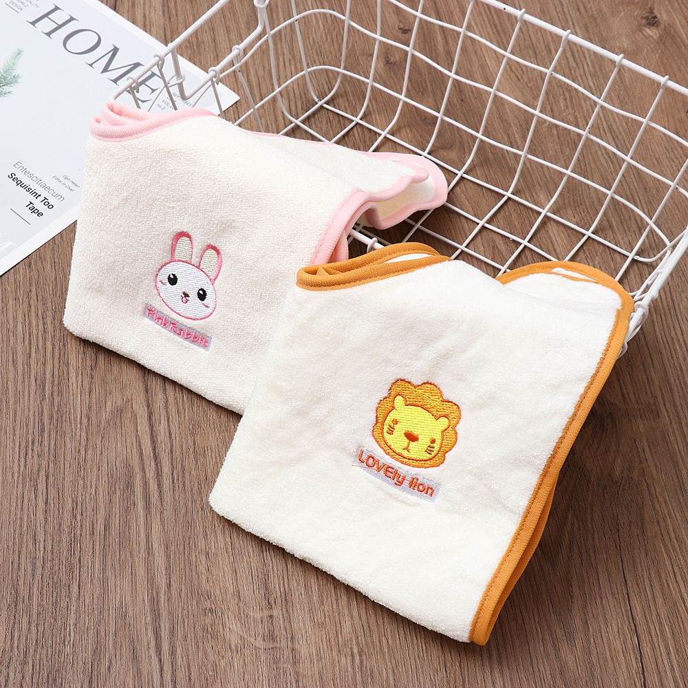 Scarf Bandana Cartoon Embroidery Double Sided Thicken Portable Baby Stuff Baby Bibs Newborns Burp Cloths Wash Towel