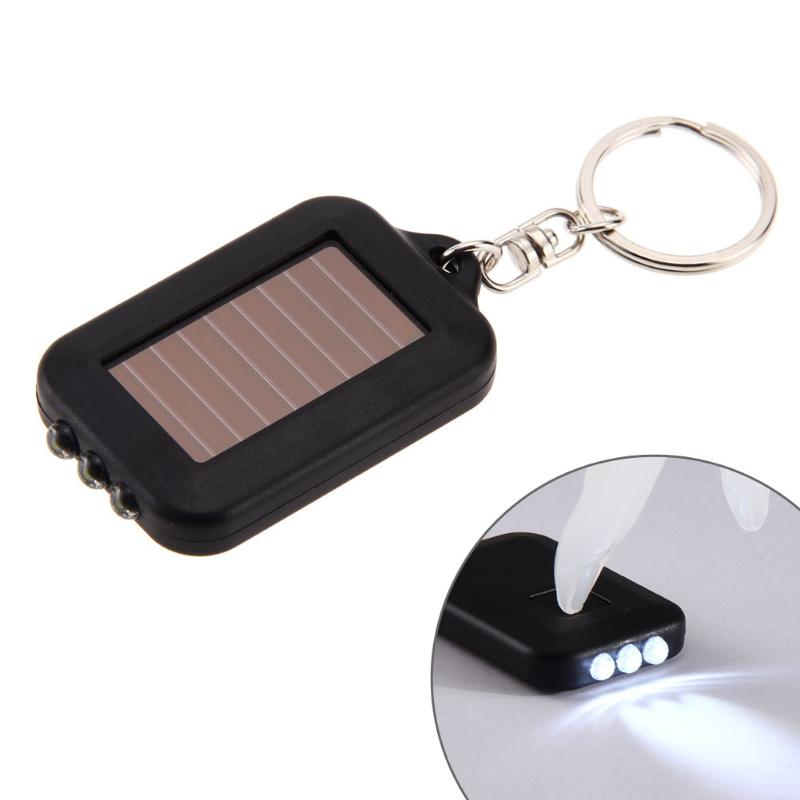 Panneau solaire torche électrique porte-clés Multi outil énergie solaire lumière 3 LED avec porte-clés Mini LED éclairage outils d'extérieur 60X35X10cm: Black