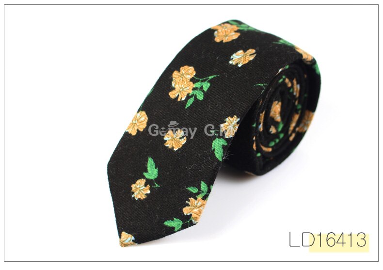Märke bröllop bomull blommiga slipsar för män kostym smala herr slipsar gravatas slim corbatas vestidos hals slips cravat brudgums slips: Ld16413