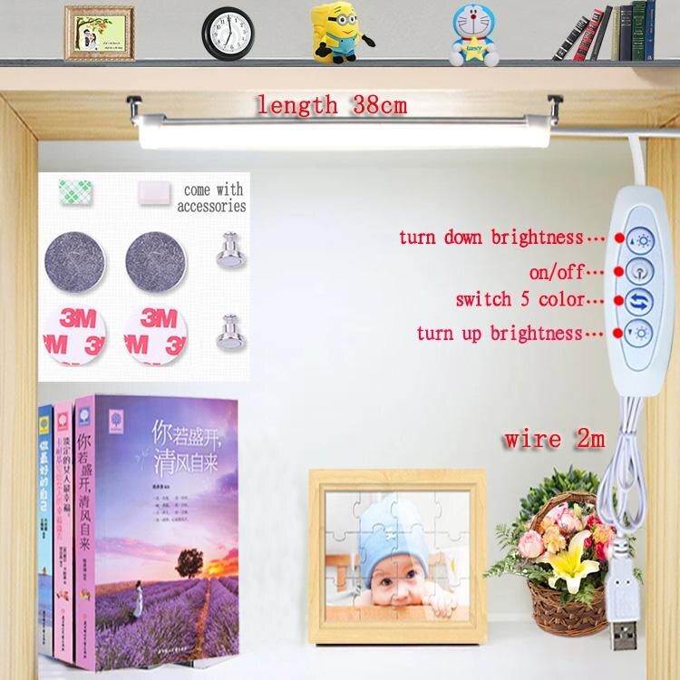 24 LED tafellamp met Clip Bed leesboek Licht 5 w 5 v bureaulamp USB led Tafellamp LED bureaulamp Tafel Touch 3 Modi: 5kind-5 color