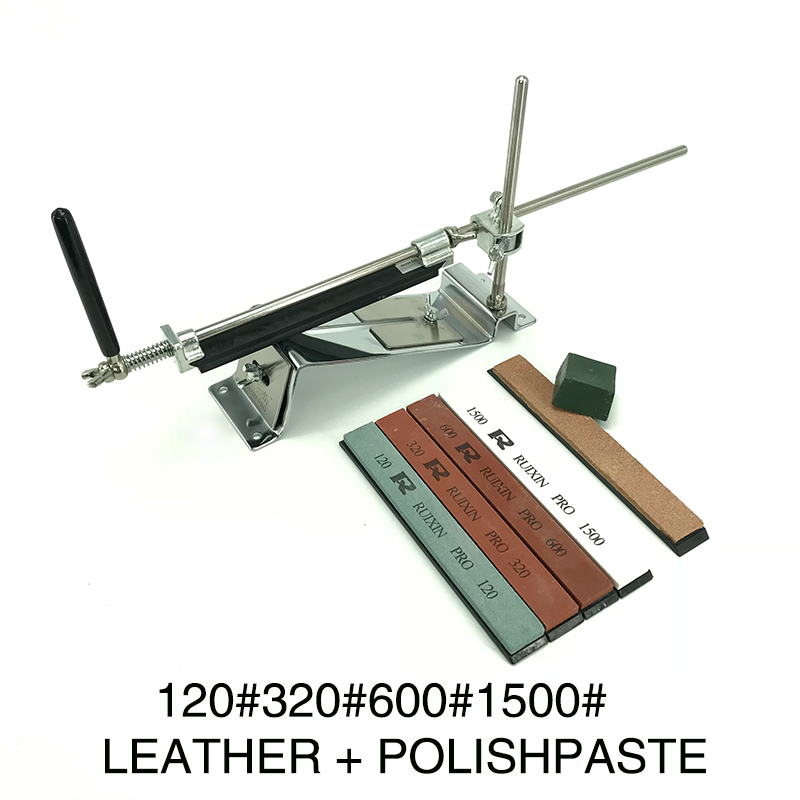 RUIXIN Pro fessional Kitchen Knife Sharpener Whetstone Updated Multifunction Fixed Angle Edge Honing Tools Sharpening System: 4Y PG