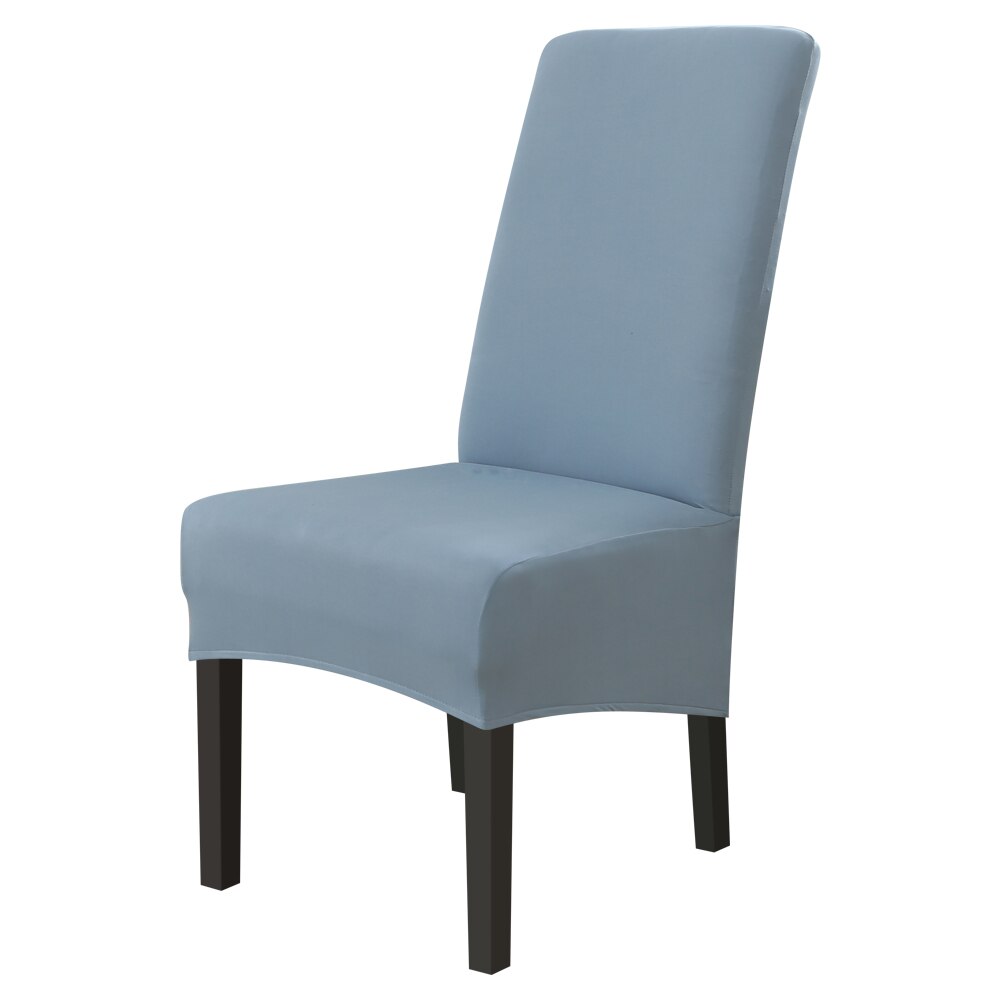 Xl storlek lång rygg rygg stolsöverdrag spandex tyg stolsöverdrag restaurang hotell fest bankett säte slipcovers: Gråblå