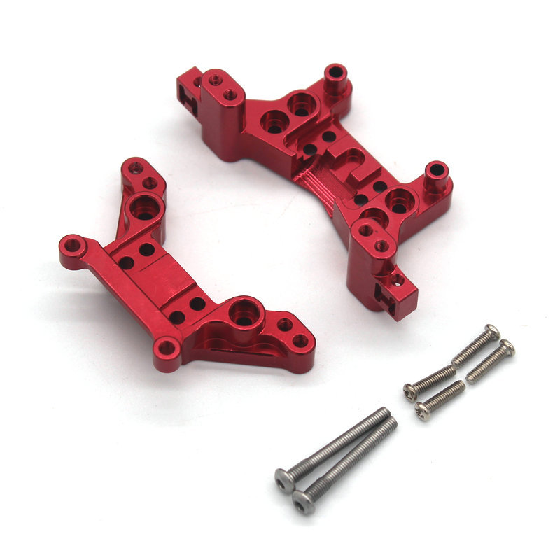 MJX Hyper Go 16207 16208 16209 16210 H16 RC coche copa de dirección de Metal juego de brazo oscilante superior e inferior soporte de torre de choque piezas de mejora: Negro