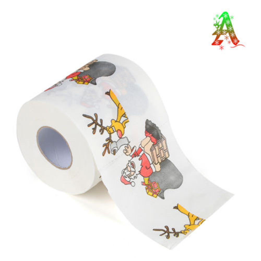 2 Layers Christmas Tree Pattern Toilet Roll Paper Total length 30m Toilet paper For Home Bathroom Table Decoration Supplies: B