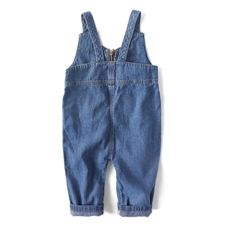 Fashio Kids Jeans Boys Girls Denim Overall Pants Casual Zipper Children Overall Jeans Child Clothes 2 3 4 5 6 7 8