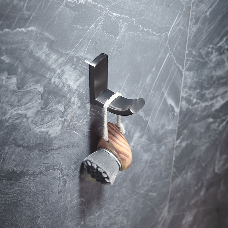 Messing Badkamer Plank Gunmetal Muur Handdoek Plank Messing Wc Handdoek Bar Nordic Driehoek Mand Toiletborstel Hardware Set: single hook