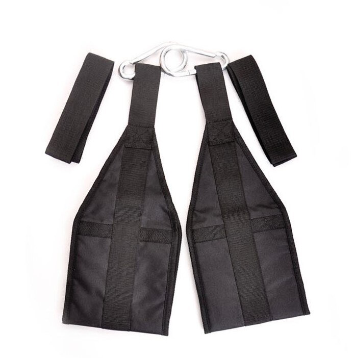 AB Sling Straps-Suspensión resistente al desgarro, par de trabajo pesado para barra de tracción, elevador de piernas colgante, equipo de Fitness para gimnasio en casa: Black