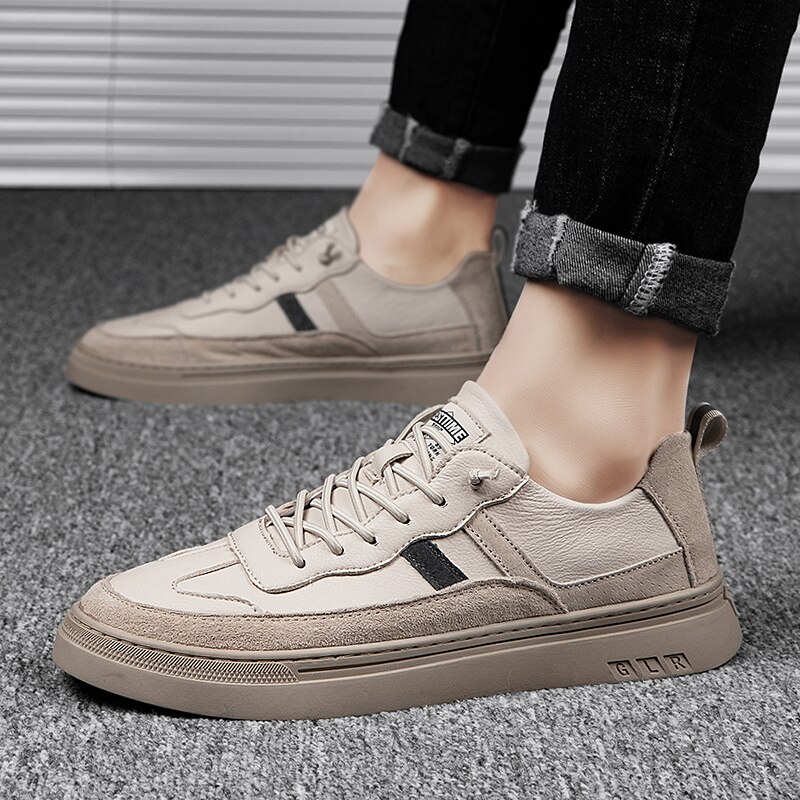 Sportschoenen voor heren leren lage wandelschoenen heren top heren hardloopschoenen witte heren beige schoenen