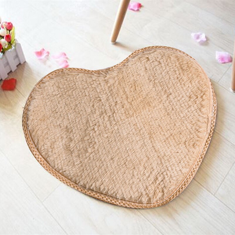 Shaggy tapijt wol imitatie pluizige matten kunstmatige schapenvacht harige mat hartvormige salontafel bed zonder pluis tapijt 30*40cm