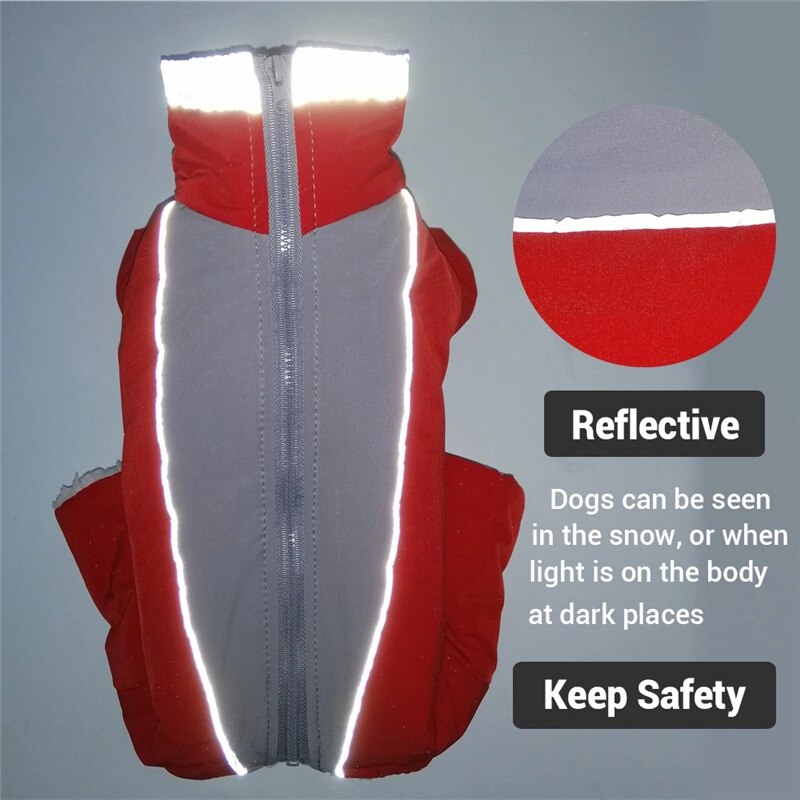 Waterproof Clothes For Dogs Male Female Winter Dog Coat Reflective Warm Jumpsuit Dog Boy Girl Overalls For Small Dogs
