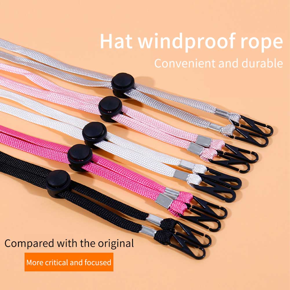 2pcs Accessories Hat Windproof Rope Cap Retainer Durable Solid Buckle Adjustable Portable Super Long Widen